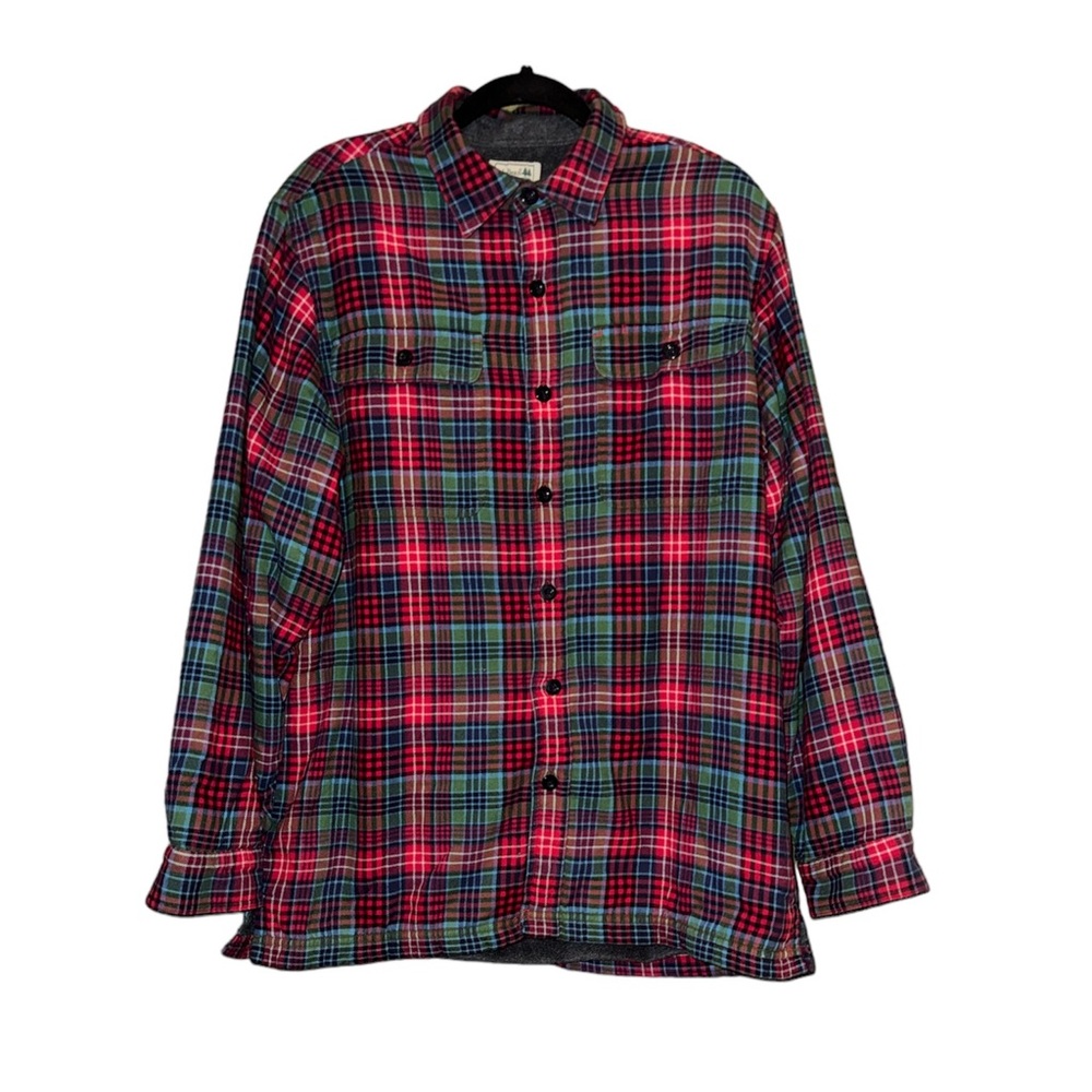 LL Bean Fleece Lined Flannel Mens Medium